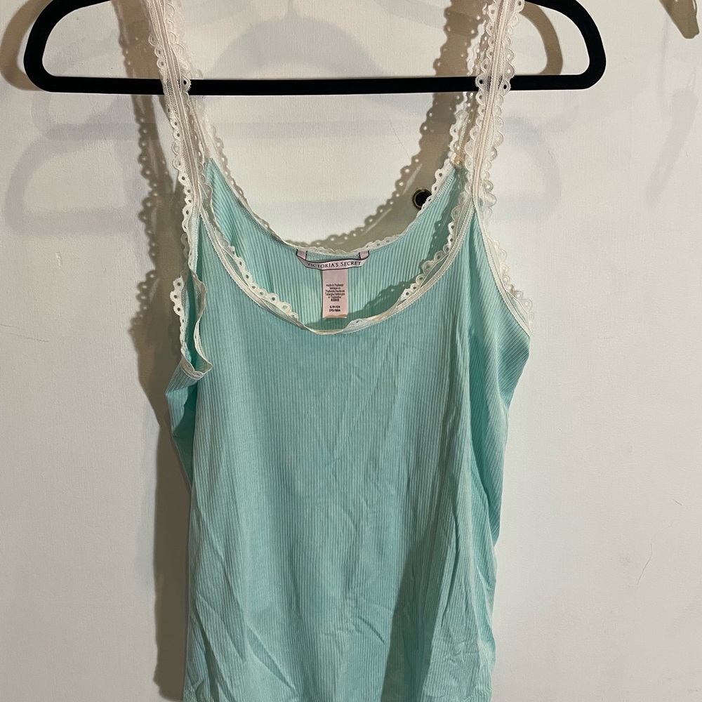 Victoria's Secret Teal Lace Trim Camisole